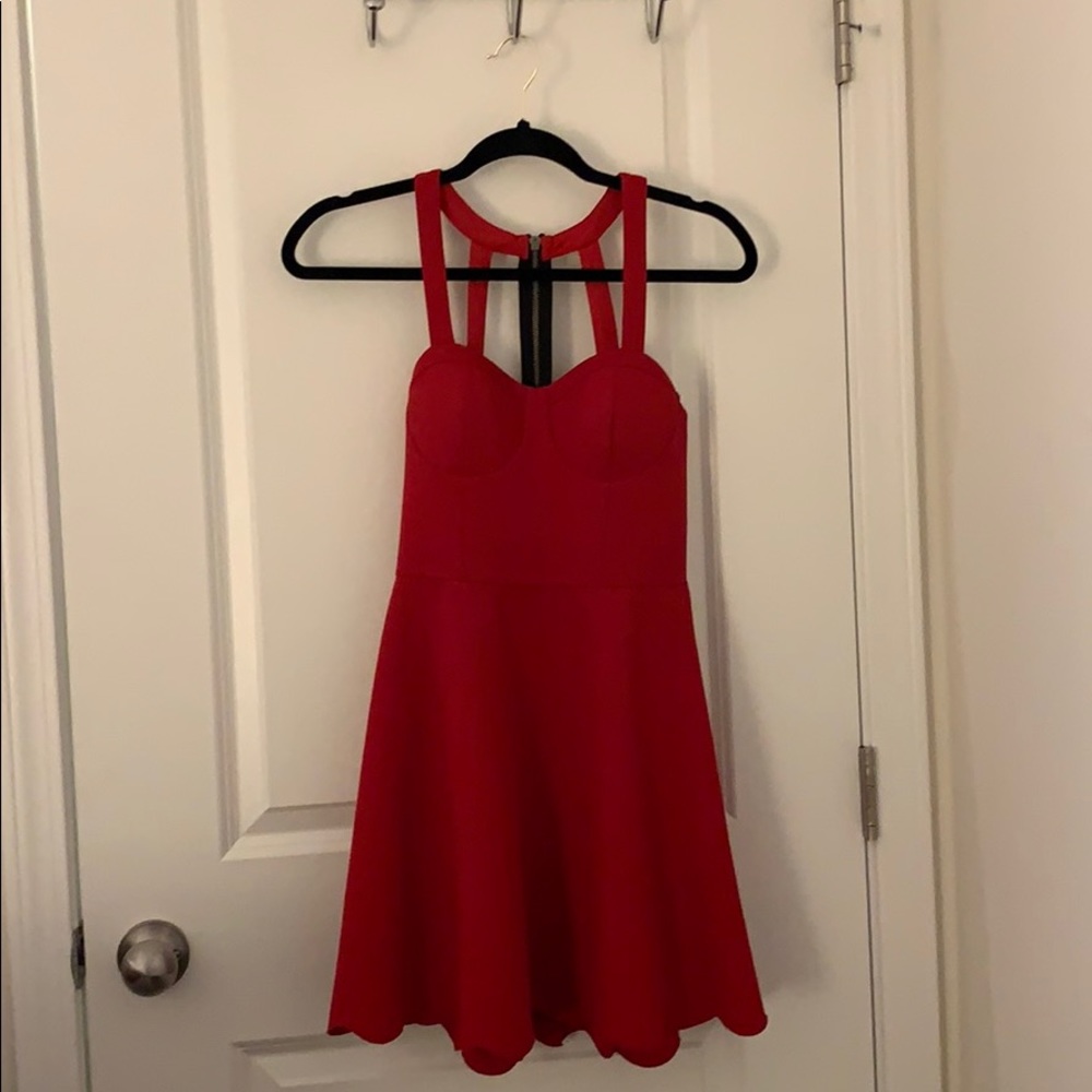 Short, red dress